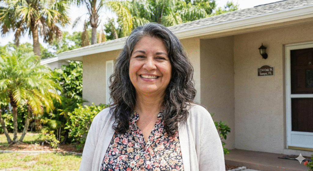 Floira homeowner with solar panels