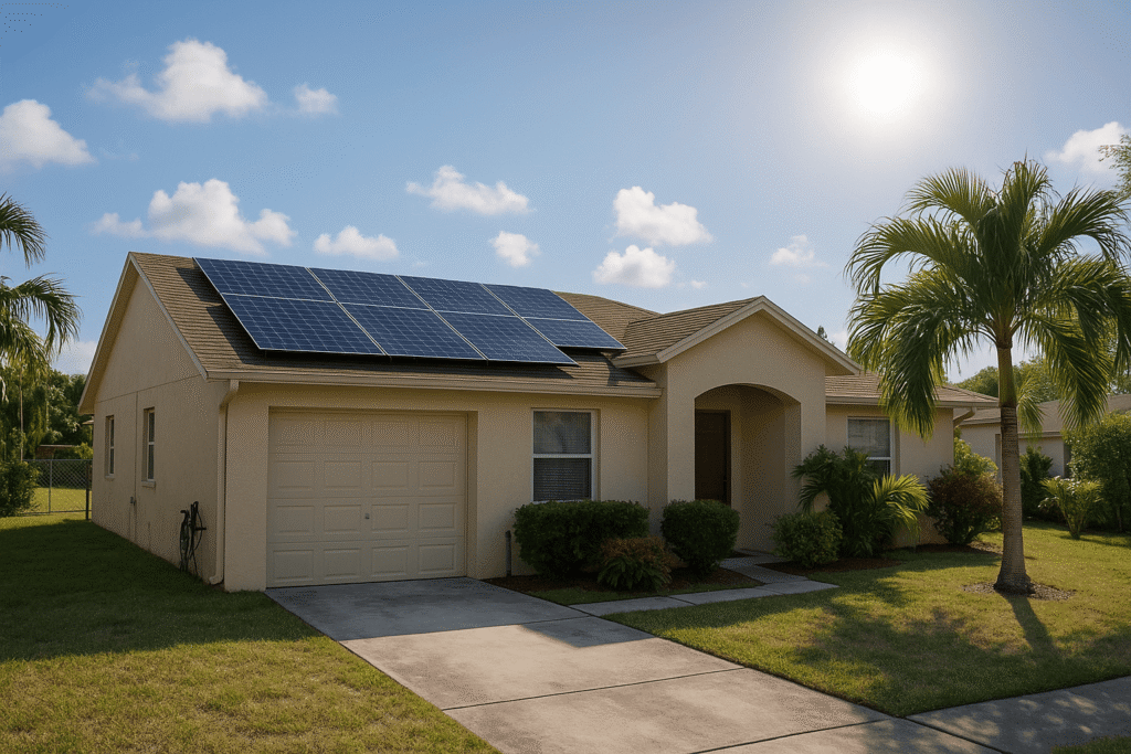 South Florida home with solar panels