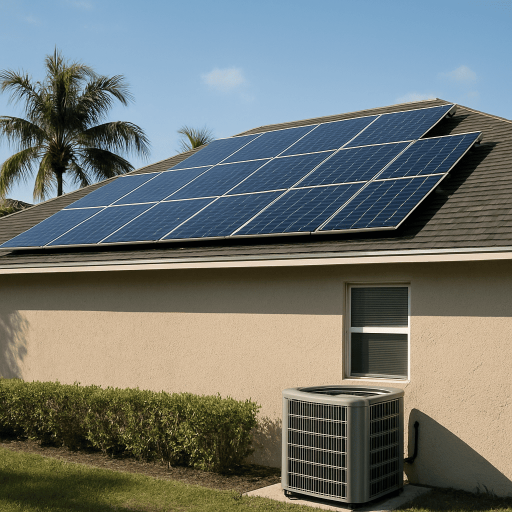Solar Panels on a shingle roof in florida